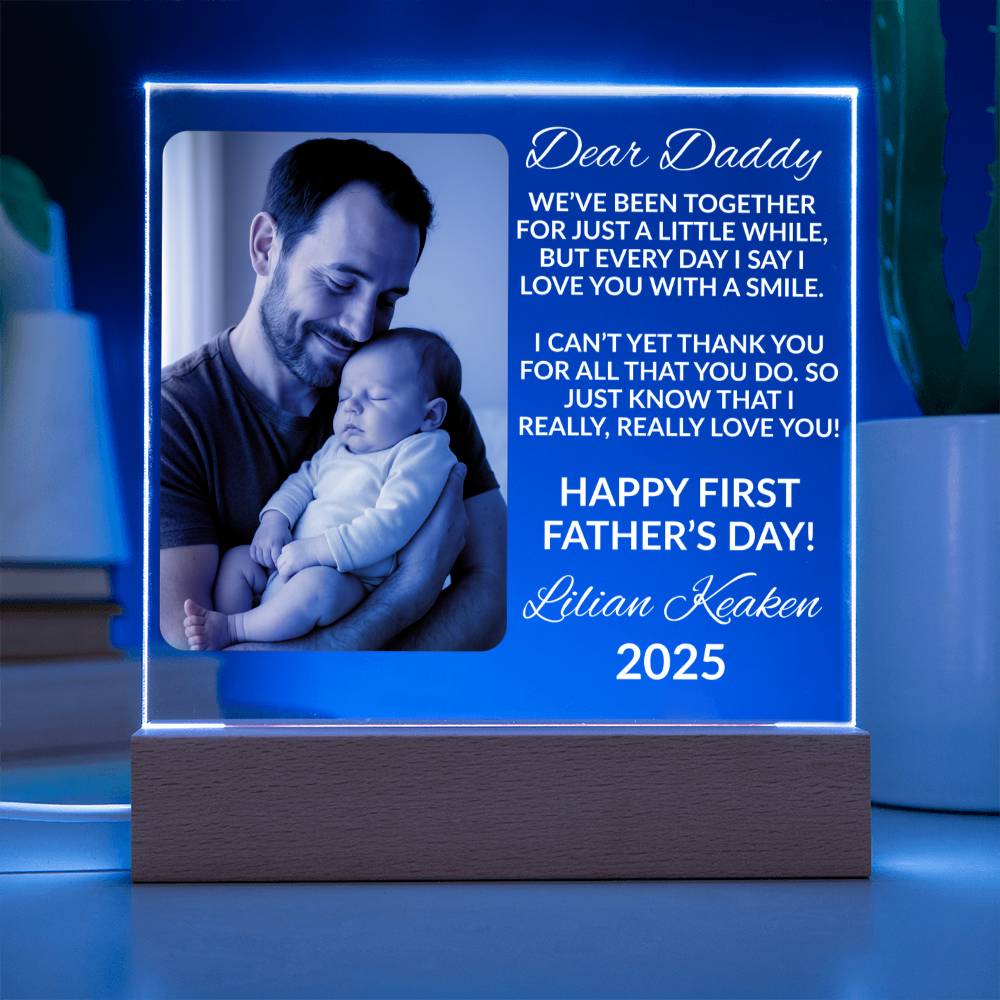 First Father’s Day Gift – Custom Photo Acrylic Plaque