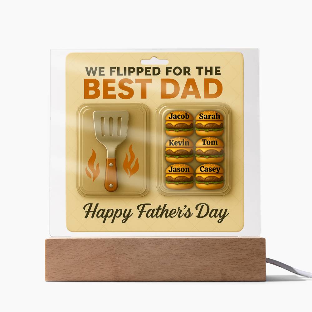 We Flipped for the Best Dad – Personalized Acrylic Plaque