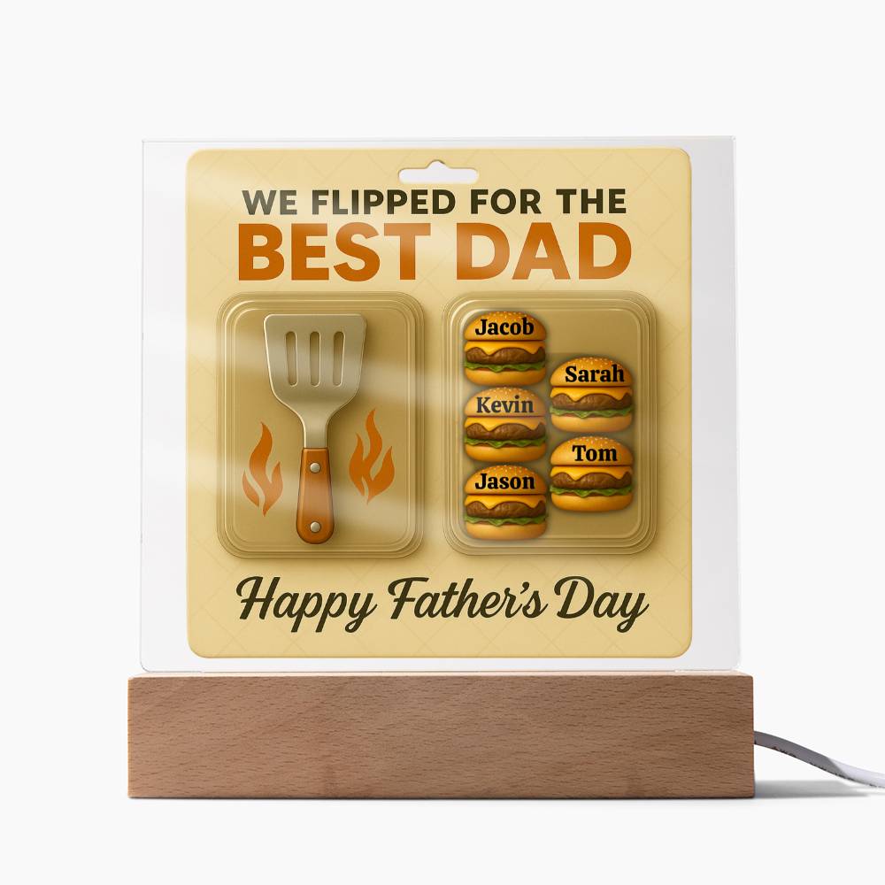 We Flipped for the Best Dad – Personalized Acrylic Plaque