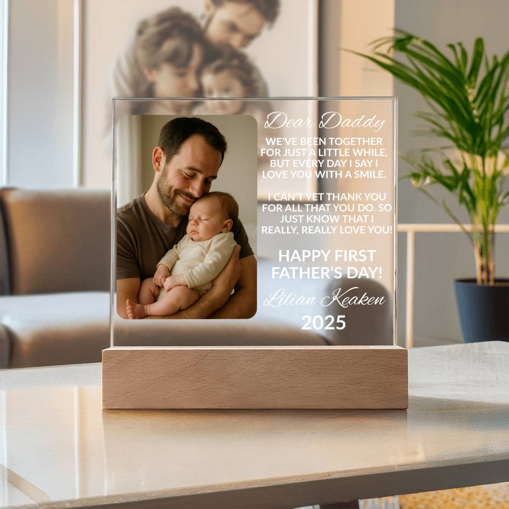 First Father’s Day Gift – Custom Photo Acrylic Plaque