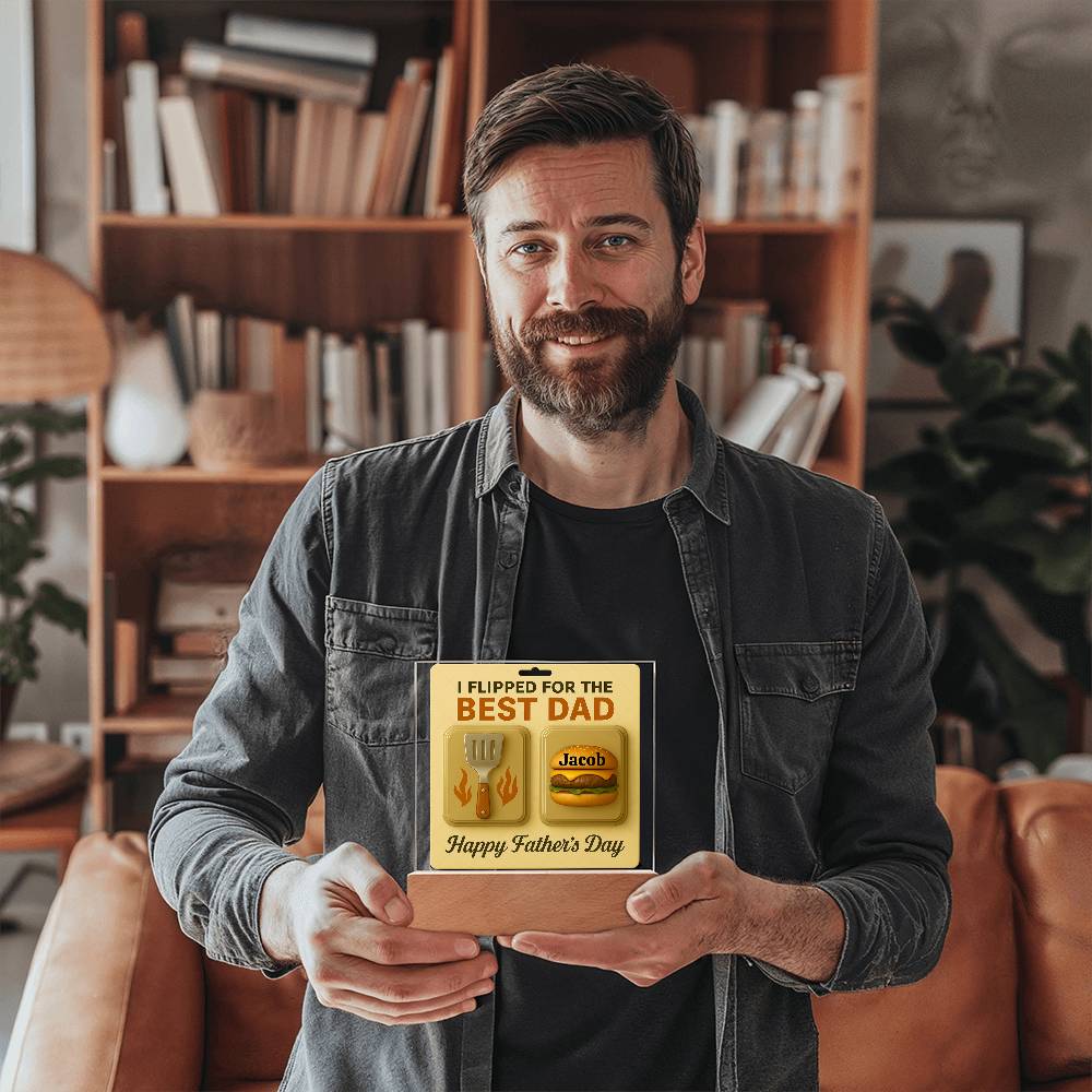 We Flipped for the Best Dad – Personalized Acrylic Plaque