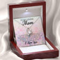 AS A LITTLE GIRL - MOM NECKLACE 14k White Gold Finish / Luxury Box w/LED Jewelry Giftinum