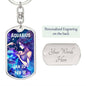 Aquarius Keychain Dog Tag with Swivel Keychain (Steel) / Yes Jewelry Giftinum