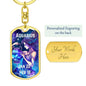 Aquarius Keychain Dog Tag with Swivel Keychain (Gold) / Yes Jewelry Giftinum