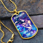 Aquarius Zodiac Dog Tag Necklace Military Chain (Gold) / No Jewelry Giftinum