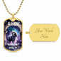 Aries Zodiac Dog Tag Necklace Military Chain (Gold) / Yes Jewelry Giftinum