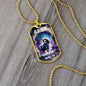Aries Zodiac Dog Tag Necklace Military Chain (Gold) / No Jewelry Giftinum