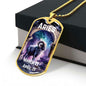 Aries Zodiac Dog Tag Necklace Military Chain (Silver) / No Jewelry Giftinum