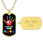 Autism Dad Dog Tag Necklace Military Chain (Gold) / Yes Jewelry Giftinum