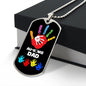 Autism Dad Dog Tag Necklace Military Chain (Silver) / No Jewelry Giftinum