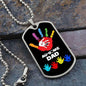 Autism Dad Dog Tag Necklace Military Chain (Silver) / No Jewelry Giftinum