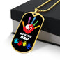 Autism Dad Dog Tag Necklace Military Chain (Silver) / No Jewelry Giftinum
