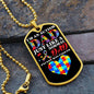Autism Dad Dog Tag Necklace Military Chain (Gold) / No Jewelry Giftinum