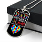 Autism Dad Dog Tag Necklace Military Chain (Silver) / No Jewelry Giftinum