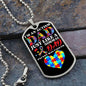 Autism Dad Dog Tag Necklace Military Chain (Silver) / No Jewelry Giftinum