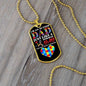 Autism Dad Dog Tag Necklace Military Chain (Silver) / No Jewelry Giftinum
