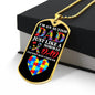 Autism Dad Dog Tag Necklace Military Chain (Silver) / No Jewelry Giftinum