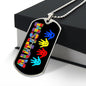 Autism Dad Dog Tag Necklace Military Chain (Silver) / No Jewelry Giftinum
