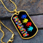 Autism Dad Dog Tag Necklace Military Chain (Gold) / No Jewelry Giftinum