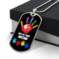 Autism Mom Dog Tag Necklace Military Chain (Silver) / No Jewelry Giftinum