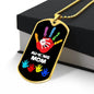 Autism Mom Dog Tag Necklace Military Chain (Silver) / No Jewelry Giftinum