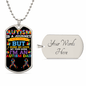 Autism is a Journey - Autism Dad Dog Tag Necklace Military Chain (Silver) / Yes Jewelry Giftinum
