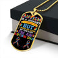 Autism is a Journey - Autism Dad Dog Tag Necklace Military Chain (Silver) / No Jewelry Giftinum