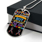 Autism is a journey - Autism Mom Dog Tag Necklace Military Chain (Silver) / No Jewelry Giftinum