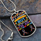 Autism is a journey - Autism Mom Dog Tag Necklace Military Chain (Silver) / No Jewelry Giftinum