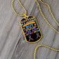 Autism is a journey - Autism Mom Dog Tag Necklace Military Chain (Gold) / No Jewelry Giftinum
