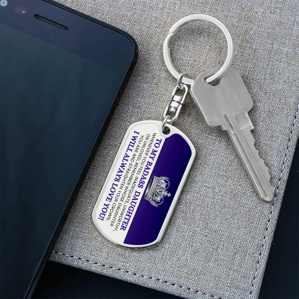 Badass Daughter Keychain - Giftinum