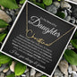 Beautiful Daughter Custom Signature Necklace - Never forget Gold Finish Over Stainless Steel / Standard Box Jewelry Giftinum