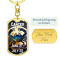 Cancer Keychain Dog Tag with Swivel Keychain (Gold) / Yes Jewelry Giftinum