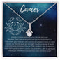 Cancer Zodiac Birthday Necklace 14K White Gold Finish / Standard Box Jewelry Giftinum