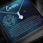 Cancer Zodiac Birthday Necklace 14K White Gold Finish / Standard Box Jewelry Giftinum