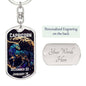 Capricorn Keychain Dog Tag with Swivel Keychain (Steel) / Yes Jewelry Giftinum