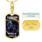 Capricorn Keychain Dog Tag with Swivel Keychain (Gold) / Yes Jewelry Giftinum