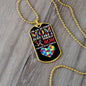Cool Autism Mom Necklace Military Chain (Gold) / No Jewelry Giftinum
