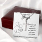 Dad of an Angel Cross Necklace Two Tone Box Jewelry Giftinum