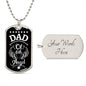 Dad of an Angel Dog Tag Necklace Military Chain (Silver) / Yes Jewelry Giftinum