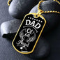Dad of an Angel Dog Tag Necklace Military Chain (Gold) / No Jewelry Giftinum