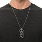 Dad of an Angel Dog Tag Necklace Military Chain (Silver) / No Jewelry Giftinum
