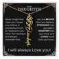 Daughter Birth Flower Name Necklace - Never forget 18k Yellow Gold Finish / Standard Box / March Jewelry Giftinum