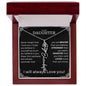 Daughter Birth Flower Name Necklace - Never forget Polished Stainless Steel / Luxury Box / February Jewelry Giftinum