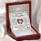 Daughter Necklace - Closed My Eyes 14K White Gold Finish / Luxury Box w/LED Jewelry Giftinum