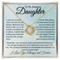 Daughter message cards Love knot 18K Yellow Gold Finish / Standard Box Jewelry Giftinum