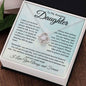 Daughter message cards Love knot 14K White Gold Finish / Standard Box Jewelry Giftinum