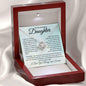 Daughter message cards Love knot 14K White Gold Finish / Standard Box Jewelry Giftinum