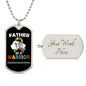 Father of a Warrior Necklace Military Chain (Silver) / Yes Jewelry Giftinum