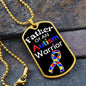 Father of an Autism Warrior Necklace Military Chain (Gold) / No Jewelry Giftinum